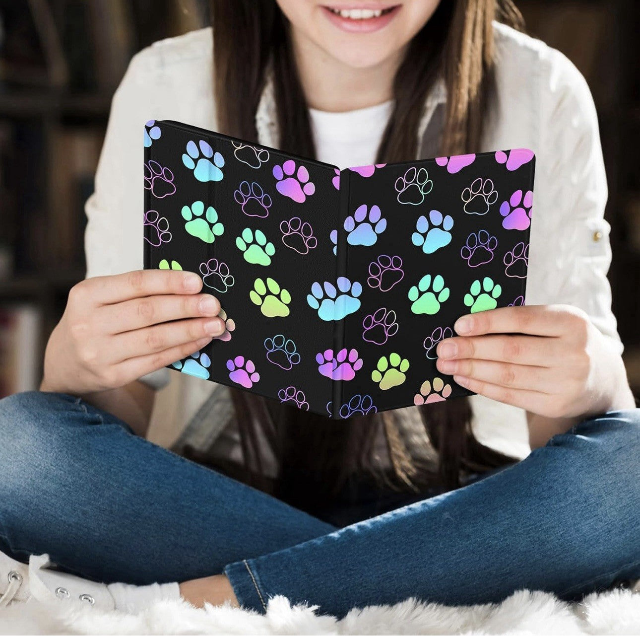 Paw Print Dog Lover Kindle Paperwhite 10th Generation Case 2018 Release 6"