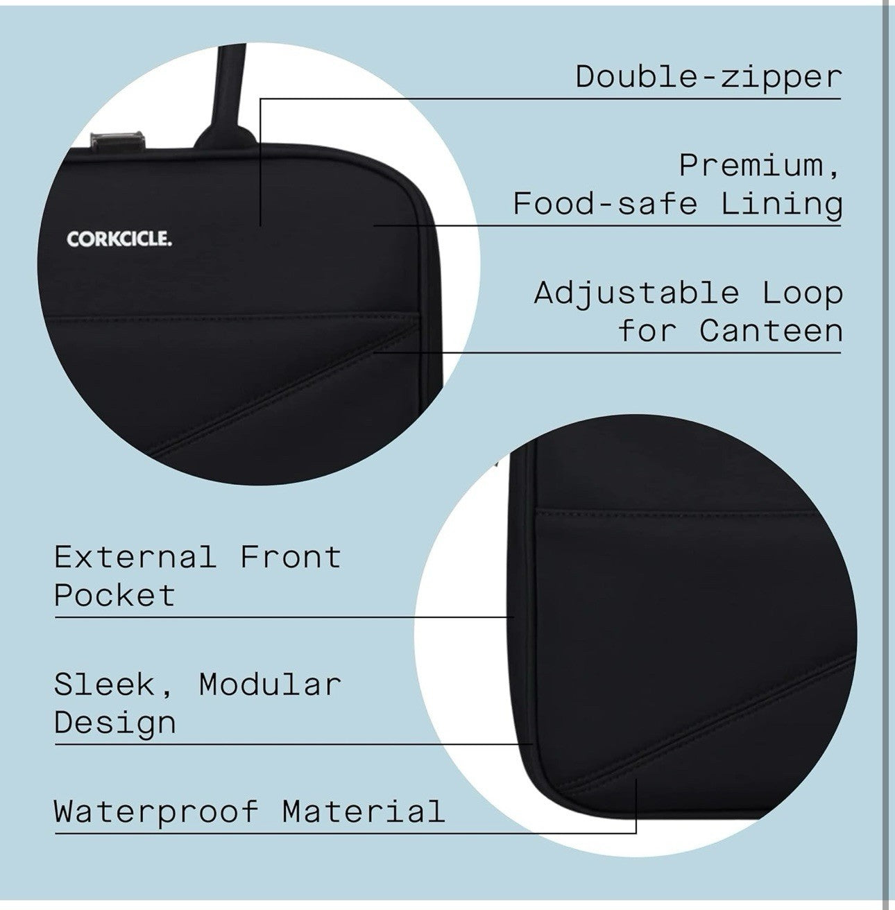 Corkcicle Baldwin Boxer Cooler Lunch Box, Water Resistant Insulated Bag,