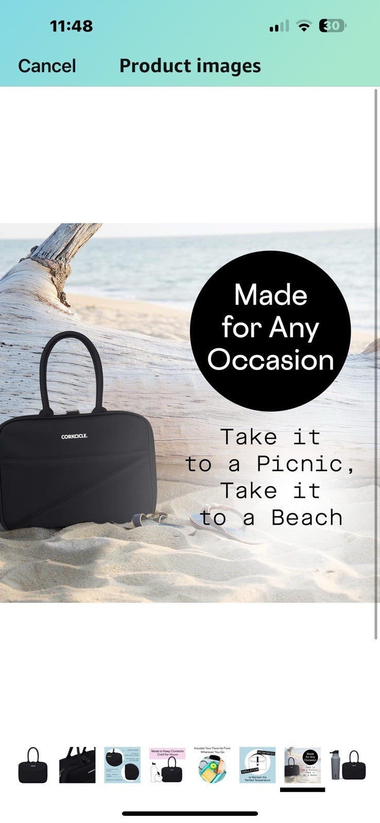 Corkcicle Baldwin Boxer Cooler Lunch Box, Water Resistant Insulated Bag,