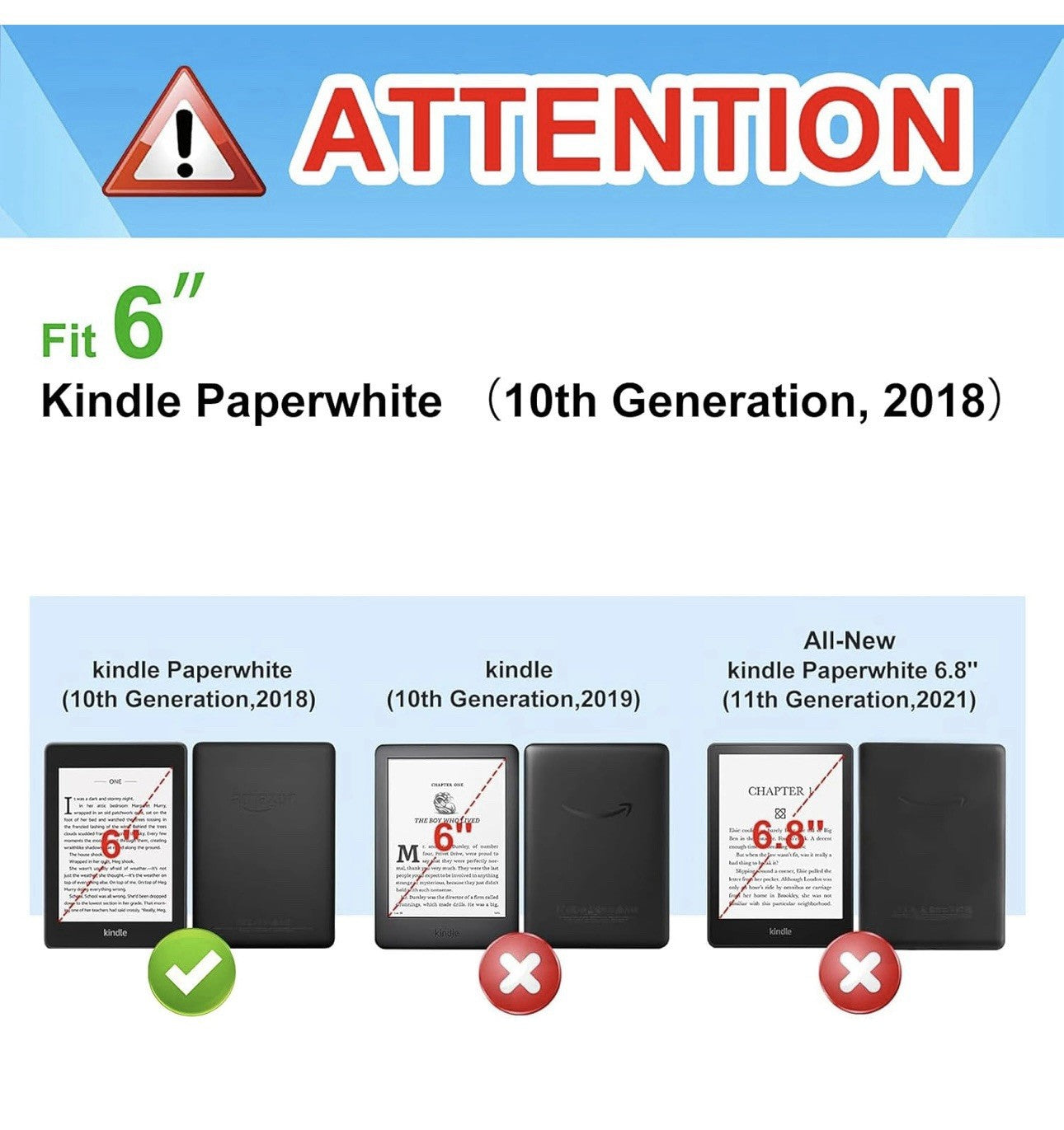 Paw Print Dog Lover Kindle Paperwhite 10th Generation Case 2018 Release 6"