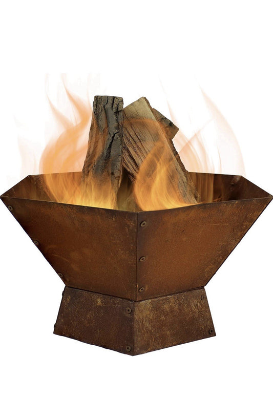 Rustic Affinity 23-Inch Steel Raised Outdoor Fire Pit Kit with Oxidized Finish -