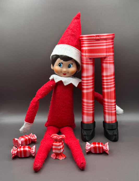 3D Printed Elf on the Shelf Pants Peppermint Candy Cane Stripe Christmas Outfit