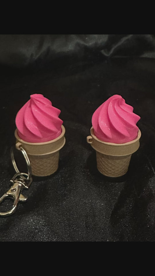Ice Cream Cone Clicker/Fidget Keychain